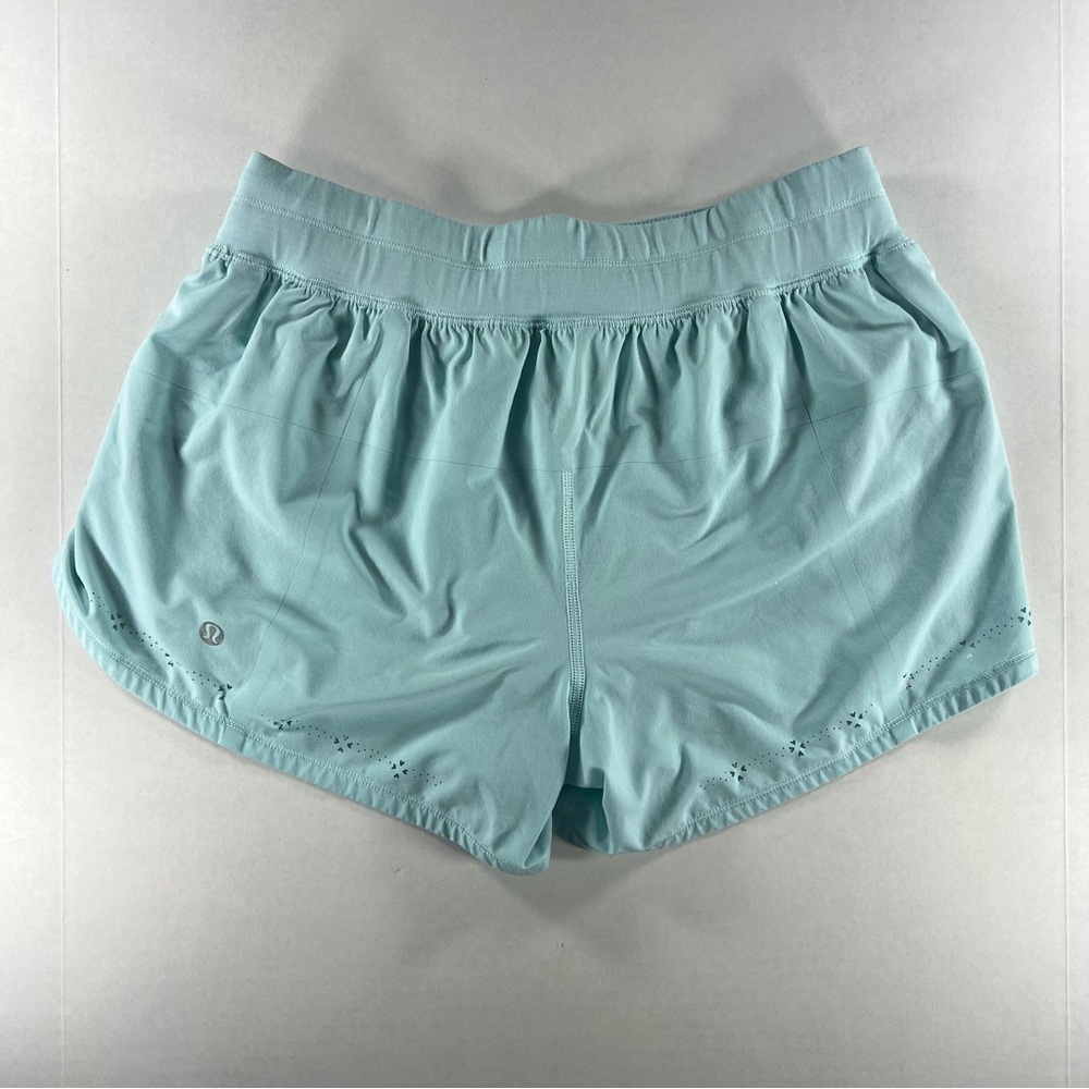 Lululemon Run Breeze By Short Laser Cut Aquamarine Women's Shorts Size 6 - Picture 4 of 7